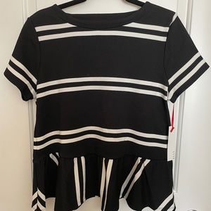 NWT Women’s Elle Peplum Top  Size Large